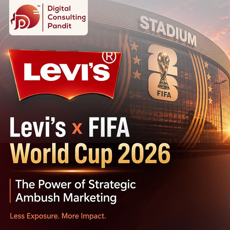 Levi's Stadium logo covered with white tarp during FIFA World Cup 2026 — digital marketing case study on ambush marketing
