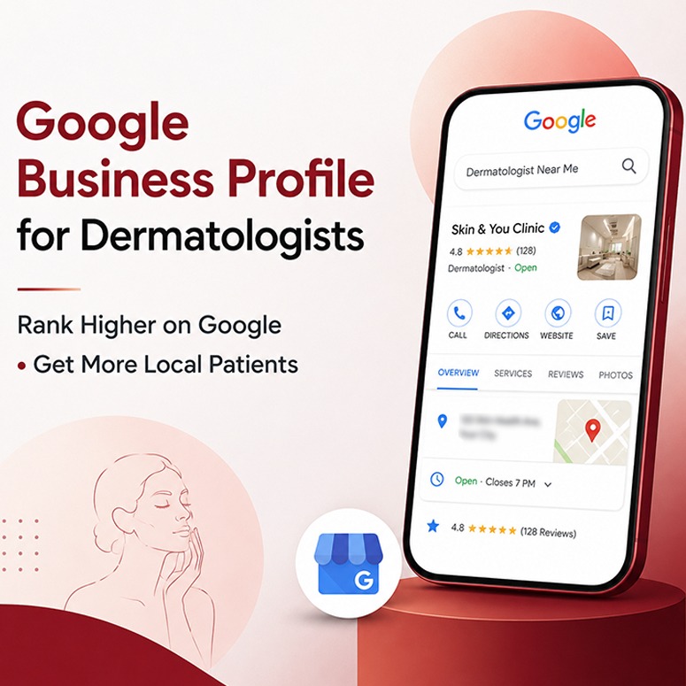 Dermatologist optimizing Google Business Profile to rank higher on Google Maps and attract more local patients